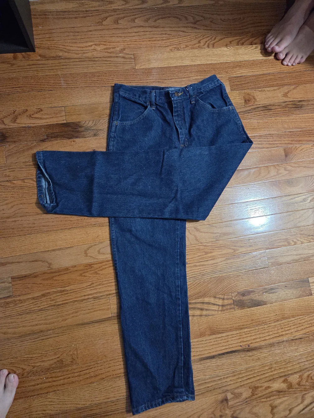 Rustler Men's Indigo Baggy Straight-Leg Jeans